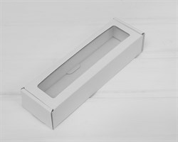 Коробка с окошком по центру, 21х6х4 см, белая У0102134