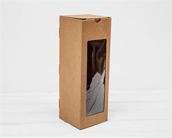 Коробка для бутылки, с окном, 11х11х32 см, крафт У0102139