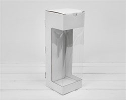 Коробка для бутылки, с круговым окном, 11х11х32 см, белая У0102137