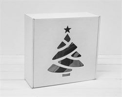 Подарочная новогодняя коробка с окошком «Ёлочка», 25х25х10 см, белая