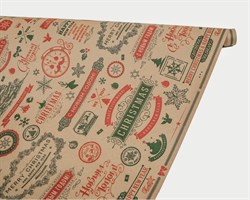 Бумага упаковочная, 60гр/м2, «Christmas», 70см х 9м, 1 рулон У0204001