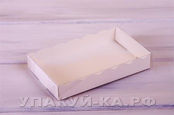 Коробка для пряников и печенья  Ажурная,18х11х3 см,  белая