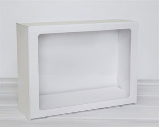 Коробка с прозрачным окошком, 40х30х12 см, белая