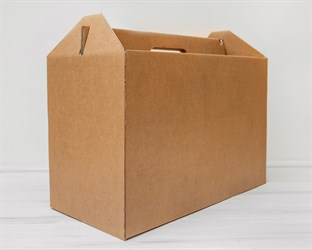 Коробка картонная с ручкой 50х25х32,5 см, крафт У0104038
