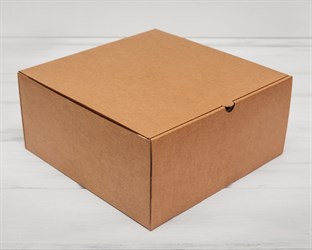 Коробка для высокого пирога, 28х28х13 см из плотного картона, крафт У0104043