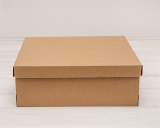 Коробка из плотного картона, 33х31х11,5 см, крышка-дно, крафт У0115004