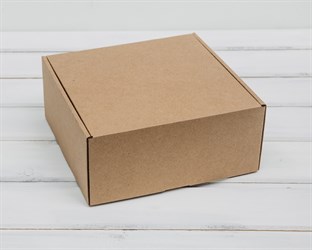 Коробка для посылок, 20х20х9 см, из плотного картона, крафт