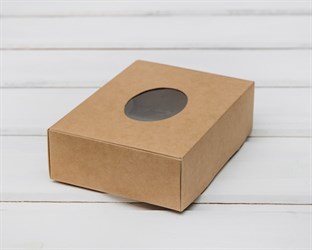 Коробка маленькая с окошком, 12х9х3,5 см, крафт
