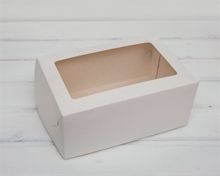 Коробка для выпечки, 25х16х11 см, с прозрачным окошком, белая