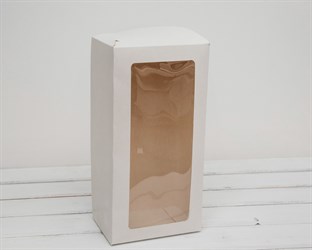 Коробка для выпечки и пирожных, 33х16х11 см, с прозрачным окошком, белая