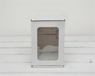Коробка с окошком, 16х11х11 см, из плотного картона, белая
