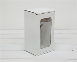 Коробка с окошком, 17х10х8 см, из плотного картона, белая