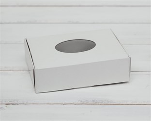 Коробка маленькая с окошком, 12х9х3,5 см, белая