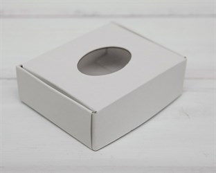 Коробка маленькая с окошком, 7х6х2,5 см, белая