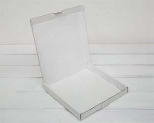 Коробка плоская, 20,5х20,5х3 см, белая