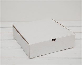 Коробка для пирога, 23х23х7 см из плотного картона, белая