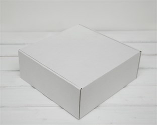 Коробка для посылок, 25х25х10 см, из плотного картона, белая