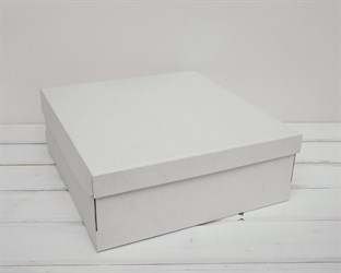 Коробка из плотного картона, 33х31х11,5 см, крышка-дно, белая