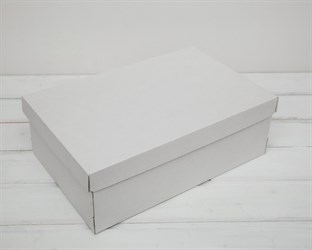 Коробка из плотного картона, 33,5х22х11,5 см, крышка-дно, белая