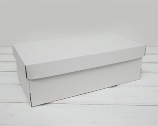 Коробка из плотного картона, 30,5х16х10 см, крышка-дно, белая