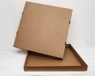 Коробка из плотного картона, 60,5х60,5х6 см, крышка-дно, крафт