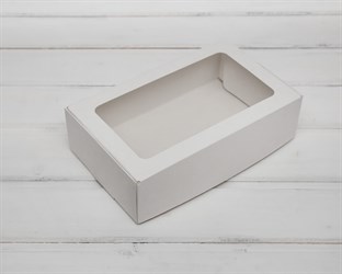 Коробка для выпечки, 23х14х6,5 см, с прозрачным окошком, белая