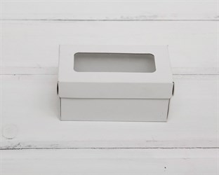 Коробка маленькая с окошком, 7,5х4х3,5 см, крышка-дно, белая У0115010