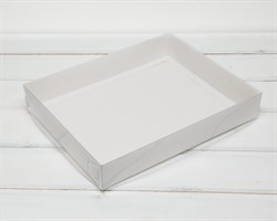 Коробка с прозрачной крышкой Классика, 28х22х4,5 см, белая У0103015