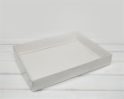 Коробка с прозрачной крышкой Классика, 30х20х4,5 см, белая