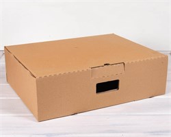 Коробка картонная с ручкой (эконом) 50х38х15 см, крафт