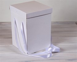 Коробка подарочная для цветов, 23х23х32,5 см, с крышкой, белая У0110004