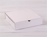 Коробка для пирога, 24х24х6 см из плотного картона, белая