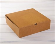 Коробка для высокого пирога, 28х28х8,5 см из плотного картона, крафт