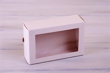 Коробка для макаронс на 12 шт, 18,5х12,2х6 см, с прозрачным окошком, белая