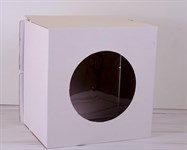 Коробка для торта от 1 до 8 кг, 40х40х29 см, с прозрачным окошком,  d= 15-39 см, белая