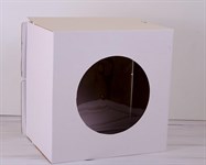 Коробка для торта от 1 до 8 кг, 40х40х29 см, с прозрачным окошком,  d= 15-39 см, белая У0106004