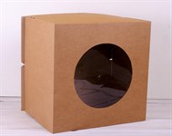 Коробка для торта от 1 до 8 кг, 40х40х29 см, с прозрачным окошком, d= 15-39 см, крафт