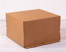 Коробка для торта усиленная от 1 до 3 кг, 30х30х19 см, крафт У0106018