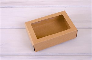 УЦЕНКА Коробка для макаронс на 12 шт, 18,5х12,2х6 см, с прозрачным окошком, крафт
