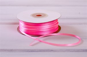 Лента атласная, 3 мм, розовая, 91 м У0530018-Б