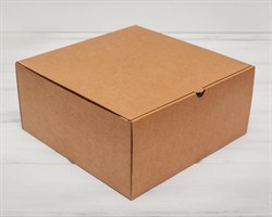 УЦЕНКА Коробка для высокого пирога 28х28х13 см из плотного картона, крафт У0104043-УЦ