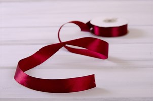 Лента атласная, 24 мм, бордовая, 1 м У0510023