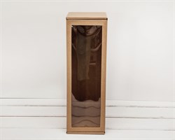 Коробка для трех ёлочных шаров с окошком, 36х12х12 см, из плотного картона, крафт У0115017