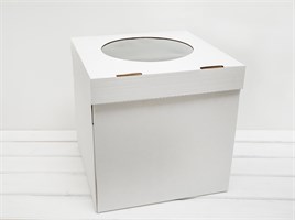 Коробка для торта, 31х31х31 см, с прозрачным окошком, белая У0106023