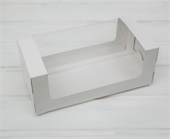 Коробка для выпечки, 25х12х10 см, с круговым окном, белая