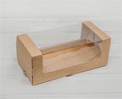 Коробка для выпечки, 25х12х10 см, с круговым окном, крафт У0102086
