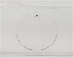 Бирка картонная, круглая, d=6 см, белая