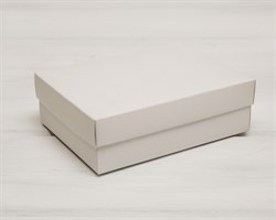 Коробка из мелованного картона, 16х12х5 см, крышка-дно, белая