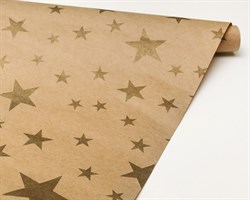 Бумага упаковочная, 70х100 см, звёзды золотые, крафт, 1 лист