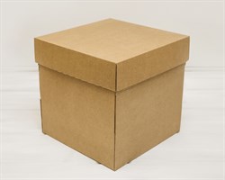 Коробка из плотного картона, 25х25х25 см, крышка-дно, крафт У0115023